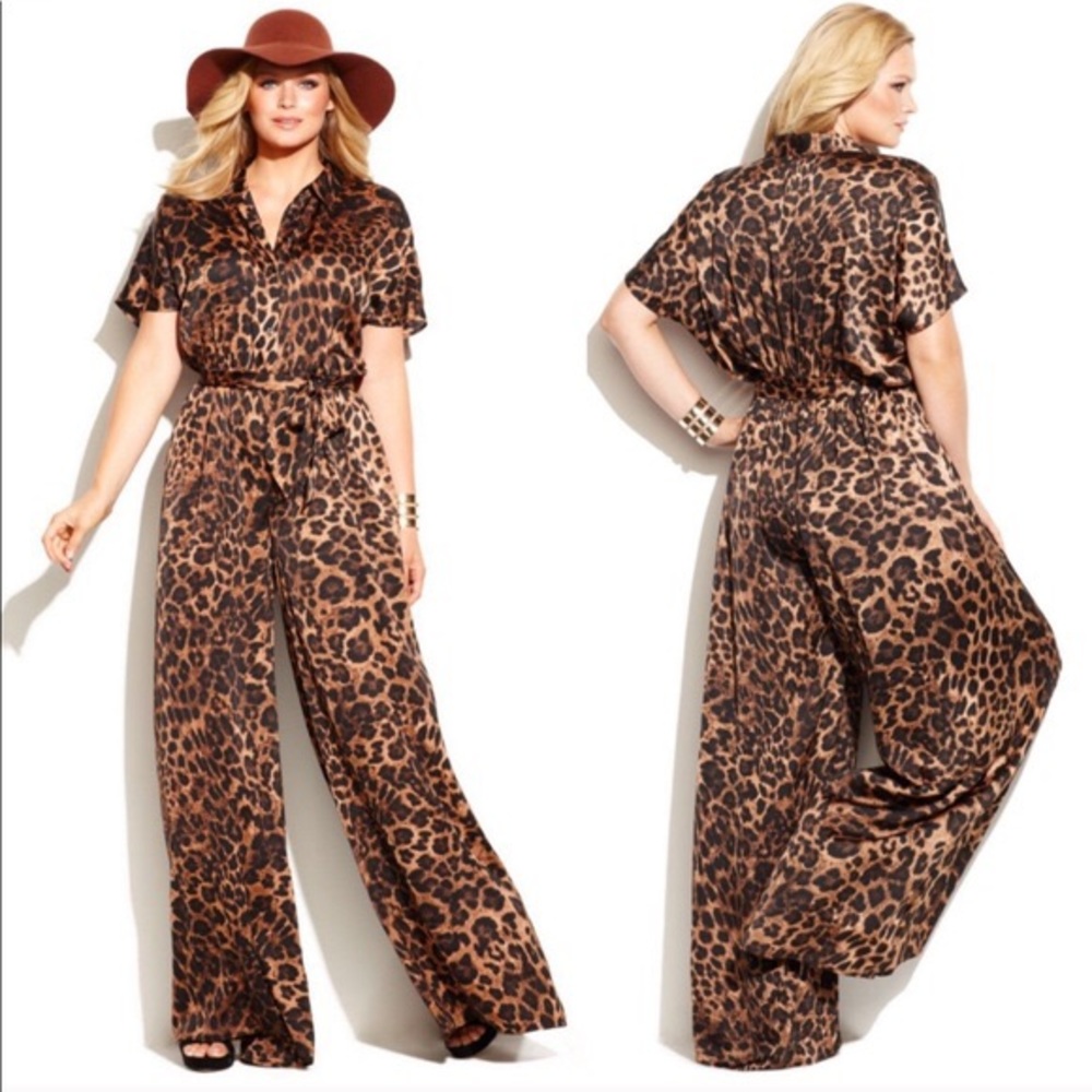 Michael Kors Wide-Leg Leopard Jumpsuit